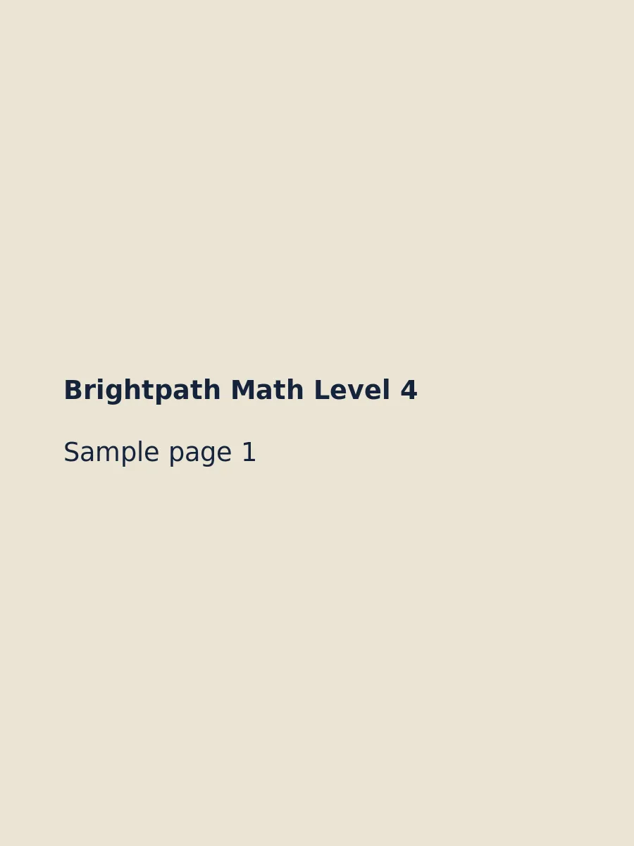 Sample page 1 from Brightpath Math Level 4