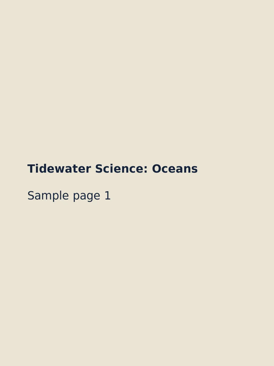 Sample page 1 from Tidewater Science: Oceans